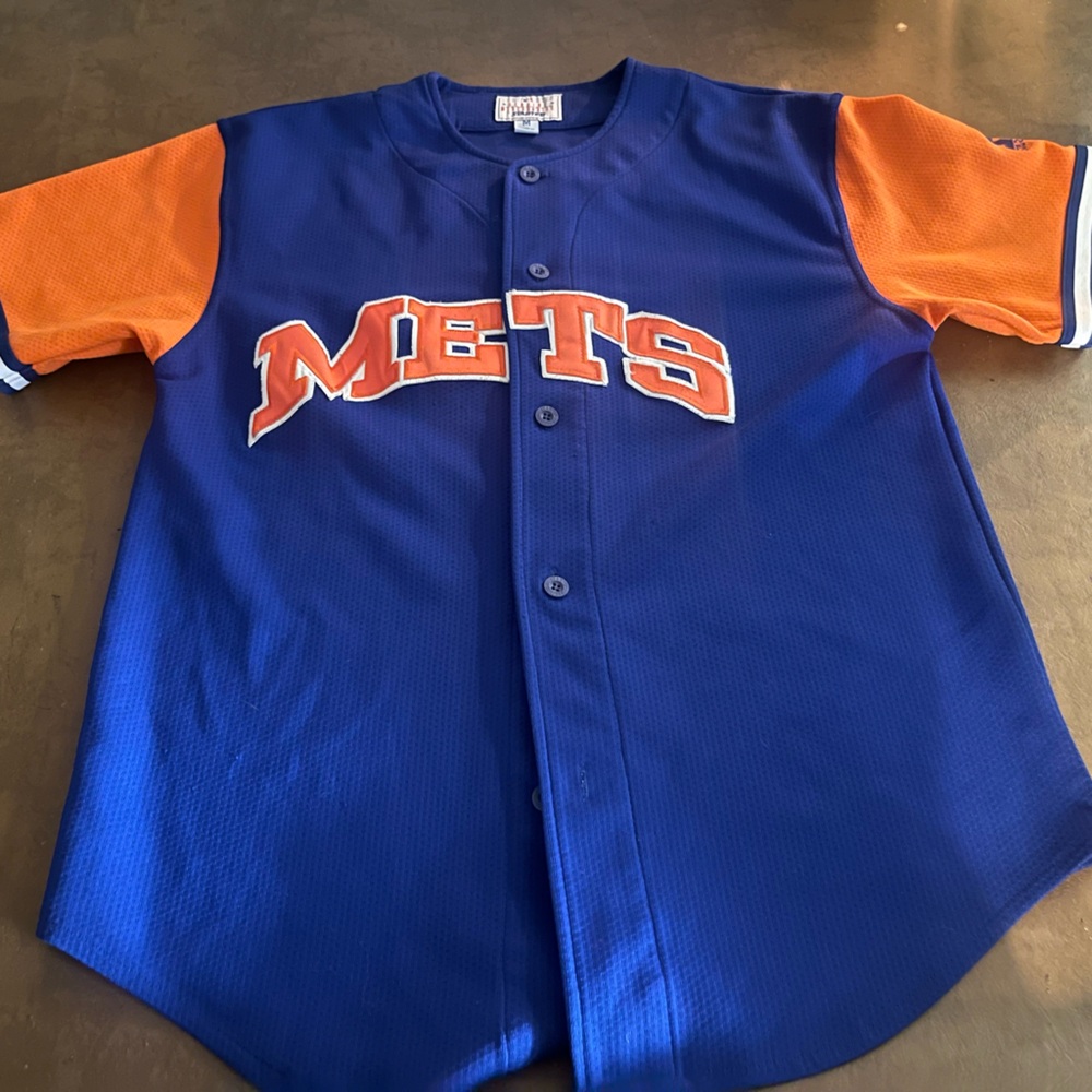 STARTER Blue and Orange Mets Jersey for Kids